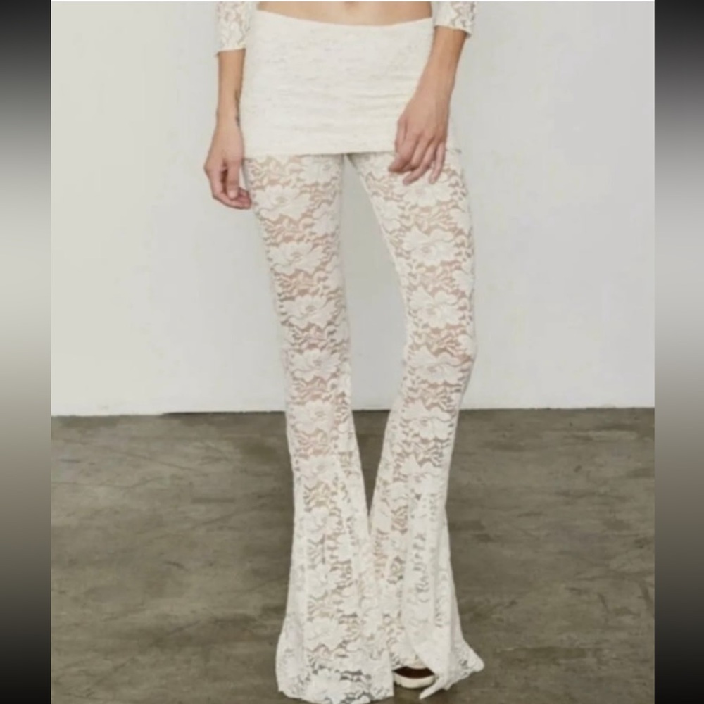 NWT We Are HAH by Free People Copper lace bellbottoms with a skirt. Med - Picture 9 of 14